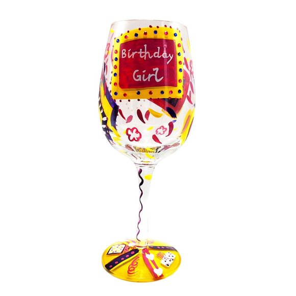 Lolita BIRTHDAY GIRL Love My Wine Collection Hand Painted Wine Glass 15 oz - Picture 6 of 11